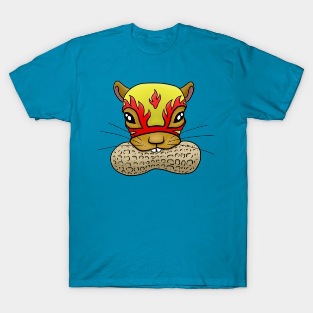 Luchador Squirrel Nut Biter T-Shirt by mikeskki